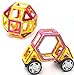 A Mustard Seed Toys Magnetic Tiles - 88 Large Pieces, Full Size, Kids Learn Colors, Shapes, and Patterns, Great Starter Set, Includes Wheels for Building Cars and a Ferris Wheel With Lights and Music