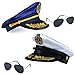 Tigerdoe Yacht Captain Hats - Marine Sailor Caps - Skipper Party - Nautical Costume Accessories (Yacht Captain Hat + Sunglasses- 4 Pc Set)
