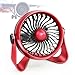 WIOR Quieter Desktop Fan, Aromatherapy Essential Oil Fan to Blow Fragrant Wind, Portable Mini Personal Fan with 4 Speeds Desk Fan Powered by USB or Rechargeable Battery for Office, Table, Travel (Red)