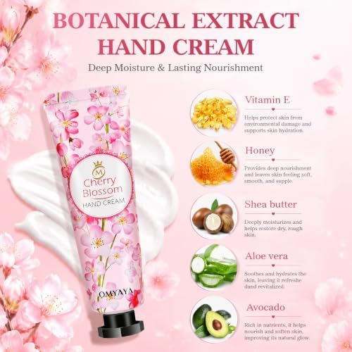 Creme Main 40 pièces 10 parfums, Crème Main pour mains très sèches, coffret cadeau creme pour les mains, creme mains idéal pour collègues, anniversaires, calendriers de l'Avent, Noël, Saint-Valentin
