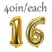 Happy 16th Birthday Banner Balloons Set for Sweet 16 Years Old Birthday Party Decoration Supplies Gold Black