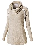 H2H Women's Long Sleeve Comfy Loose Fit Turtle Cowl Neck Knitted Sweater