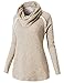 H2H Women's Long Sleeve Comfy Loose Fit Turtle Cowl Neck Knitted Sweater
