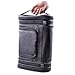 Beschan Extra Large PU Leather Hanging Travel Toiletry Bag Transparent Organizer Dopp Kit for Men Woman (Black)