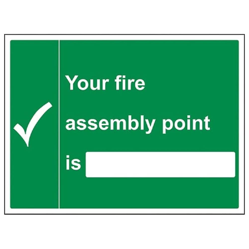 V Safety Fire Assembly Point - Your Fire Fire Assembly Point is - 400 x 300 mm Safety Sign