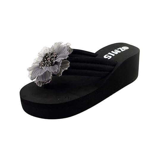 Pingtr - Damen Sandalen - Damen Sommer Blume Home Wedges Strand Schuhe Sandalen Flip Flops Hausschuhe