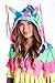 Tipsy Elves Halloween Costumes for Women Adult Hooded Long Sleeve Front Zipper Dress Womens Fun Costume Party Outfit - Fun and Cute Colorful Dress - Multicolored Pinata Costume Dress Size Large
