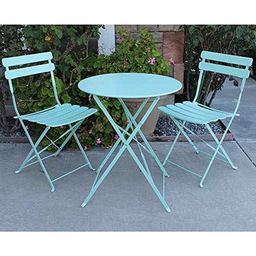 OC Orange-Casual Premium Steel Patio Bistro Set, Folding Outdoor Furniture Sets, 3 Piece Set of  ...