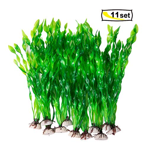 CousDUoBe 11 Pack Artificial Seaweed Decor，Used for Household and Office Aquarium Simulation Plastic Seaweed Water Plants（12 inches）
