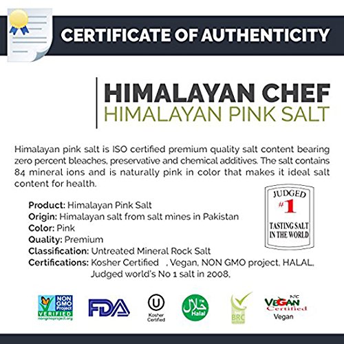 HIMALAYAN CHEF PINK HIMALAYAN SALT FINE GRAIN, 1 LB BAG – PURE, NATURAL, KOSHER, NON-GMO, MINERAL-RICH, FOR COOKING, SEASONING, BAKING, TABLE USE