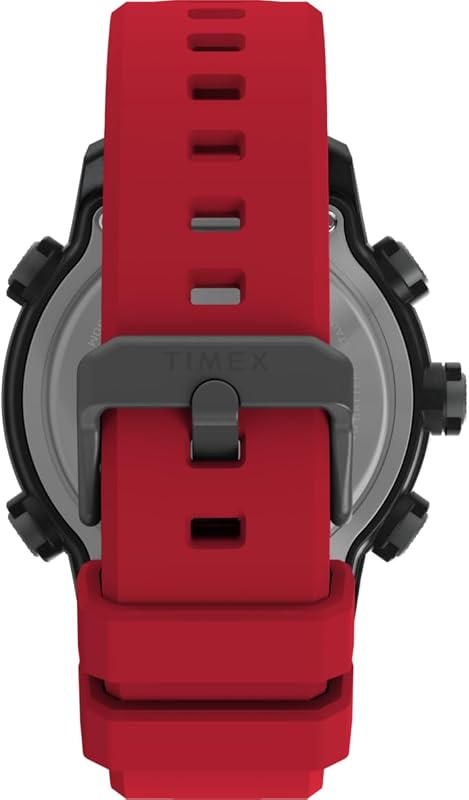Triathlon 200 Lap TW5M67000 - Orologio da uomo da 44 mm, cinturino in silicone nero con display digitale
