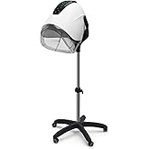 Professional Stand-up Hooded Hair Dryer,with Smart Touch Control Panel, 1000W 8-Speed Settings, Negative ion and Ozone Functions,with Bonnet Portable Blow Dryer, for Salons and Home use. (White)