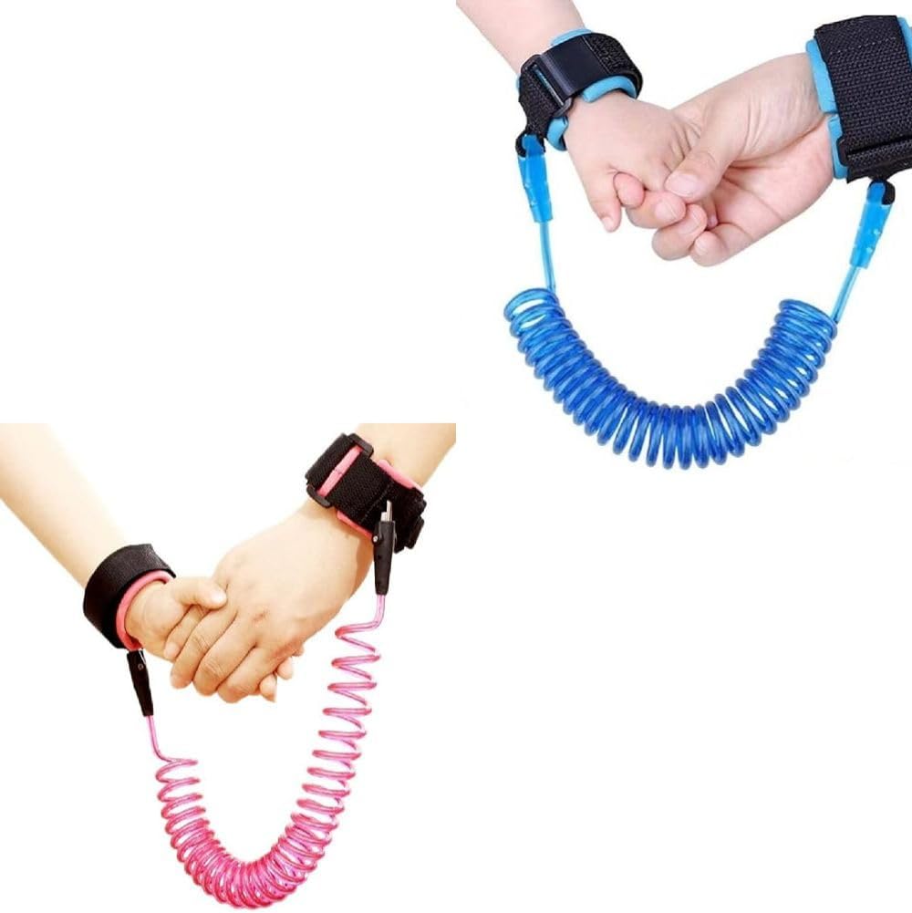 OrionMart Anti Lost Wrist Link Belt for Toddlers Safety Leash Boys & Girls – Pack of 2 Soft Comfortable Breathable Wrist Reins 1.5M for Travel & Walk – Reins for Toddlers
