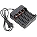 Wyness 4PCS 18650 Rechargeable 3.7V 2500mAh Batteries with Fast Li-ion 18650 18500 14500 Battery Charger