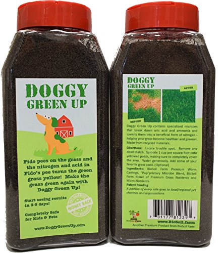 Doggy Green up! Fix Dog Pee Lawn Spots and Grass Burn Spots Caused by Dog Urine - Made in The USA by Workers Working with Disabilities - Repair Damaged Grass - Grass Spot Solution - Dog Spot Solution