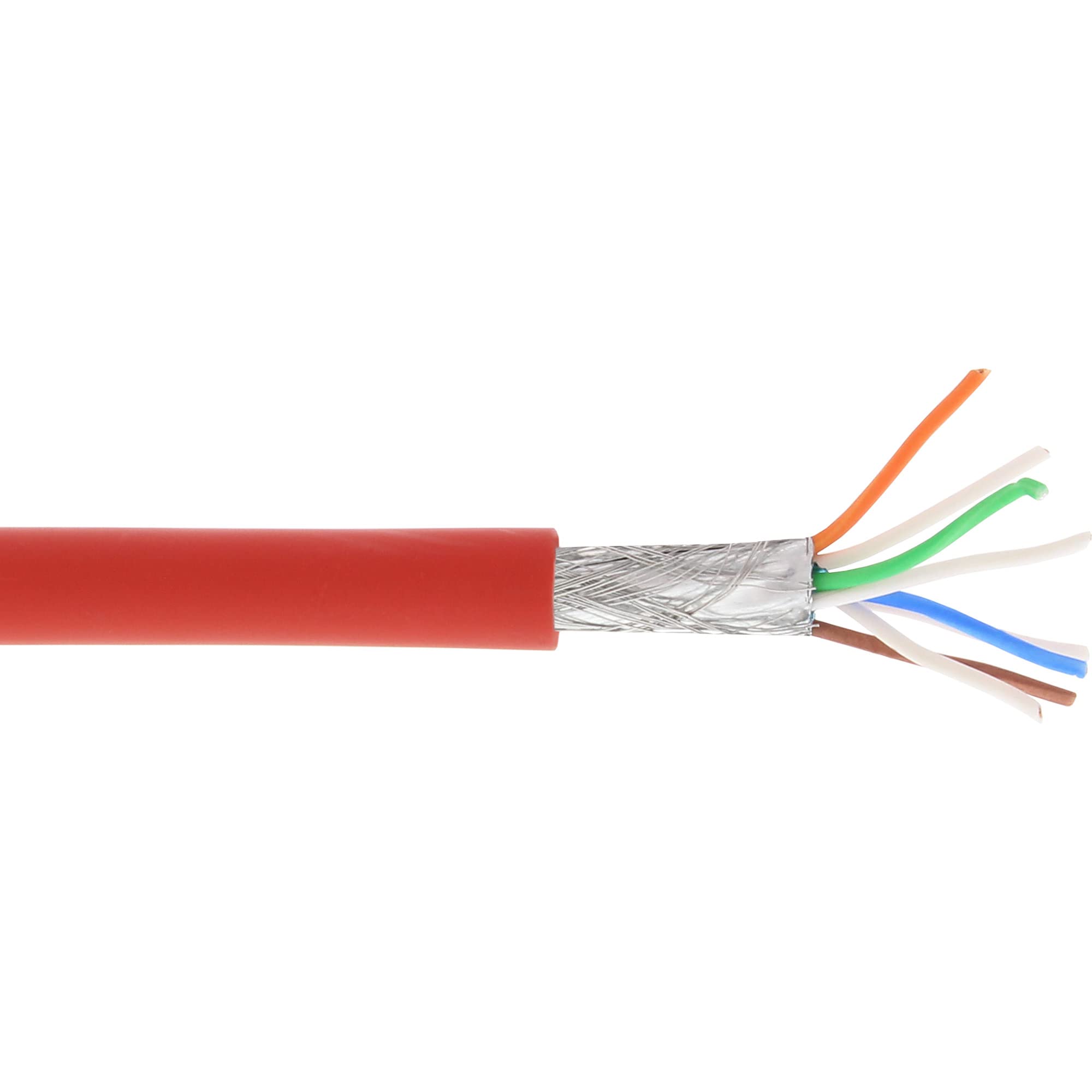InLine® 76899R S/FTP Patch Cable 500 MHZ Halogen- Copper 100 m Red