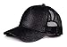 H-209-06 Messy Bun Ponytail Hat - Glitter (Black)