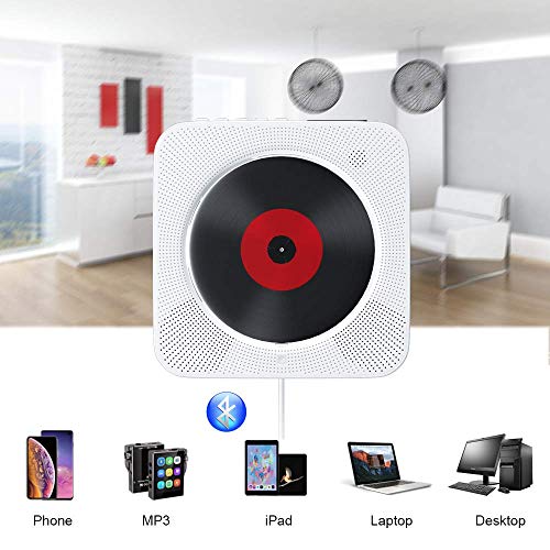 Portable CD/DVD Player with Bluetooth,Wall Mountable CD DVD Player HDMI Builtin HiFi Speaker
