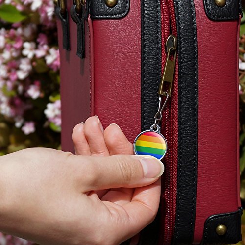 Rainbow Pride Gay Lesbian Contemporary Jacket Handbag Purse Luggage Backpack Zipper Pull Charm