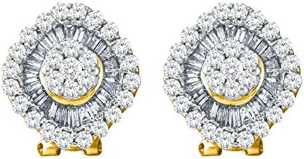 14kt Yellow Gold Diamond Omega-back Earrings 1-1/2 Ctw.