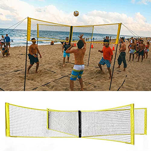 Fiaoen 4Square Volleyball Net, Portable FourSided Cross PE Standard