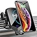 TOZO Wireless Car Charger Motor Clamping Silent Mount Holder Auto Sensing Fast Charging for iPhone 12 and 12 Mini and 12 Pro Max Black