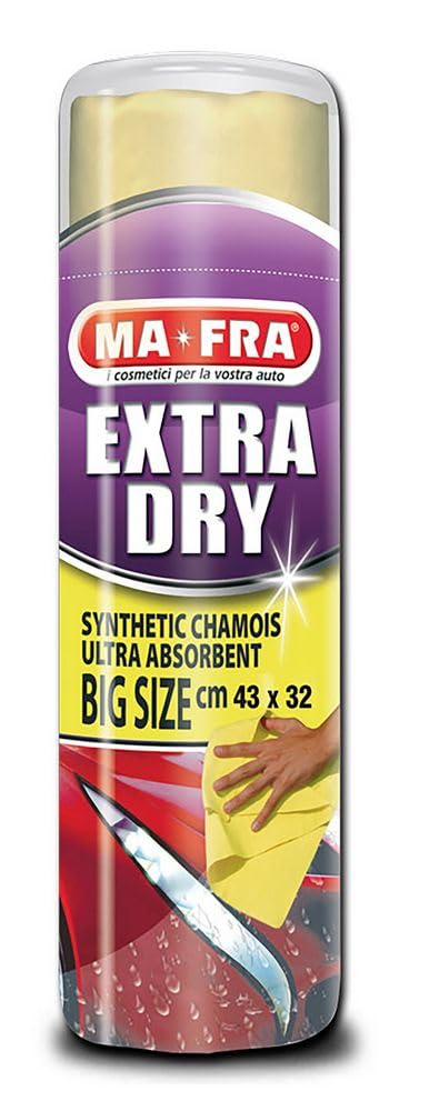 Mafra, Extra Drt Chamois Fabric Cloth for Waterers and Outdoor Glasses of the Car, with Large Absorption Capacity and Wear Resistance, Leaves No Marks, Size 43 x 32 cm