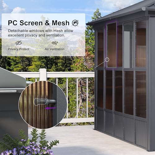 PURPLE LEAF 10' x 13' Enclosed Screened Gazebo Review: Year-Round Solarium with Dual-Layer Panels image 11