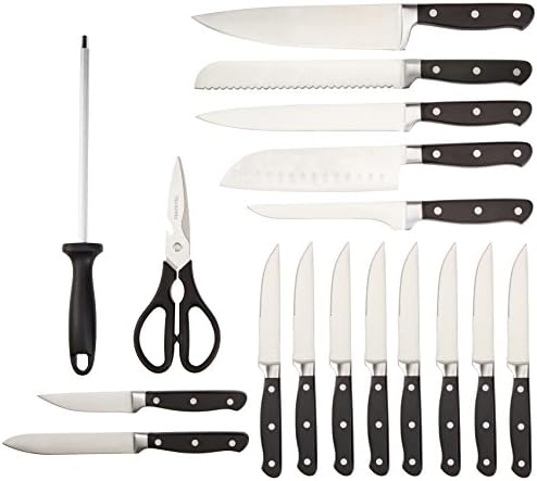 AmazonBasics Bloc de couteaux 18 pièces haut de gamme