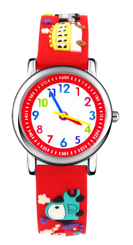 Mixe Waterproof 3D Cute Cartoon Silicone Wristwatches Time Teacher Gift for Little Girls Boys Kids Children Age 3-10 (V)