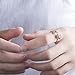 Meow Star Rose Ring Leaf Flower Ring Adjustable Cuff Ring for Women(Gold Plated)