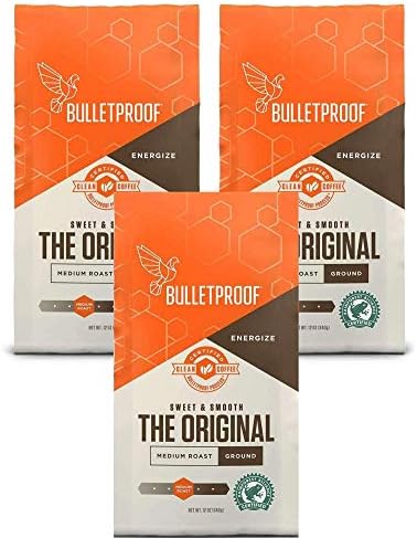 Bulletproof The Original Ground Coffee (3-Packs), Premium Medium Roast Organic Coffee, Keto Diet Coffee