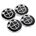 Enseng Set of 4 - Wheel Center Caps Emblem for BMW, 68mm Black BMW Rim Center Hub Caps for Most Models with BMW Wheels Logo
