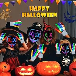 letosan Halloween Mask LED Light Up Purge Mask with