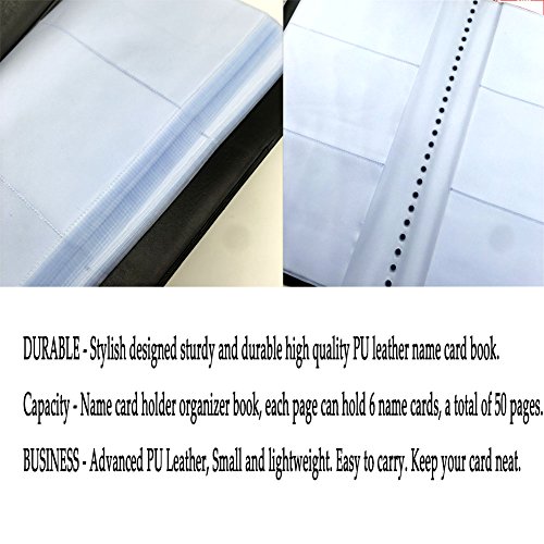 Business Name Card Holder Organizer Book - 2Pack PU Leather Holds 600 Cards