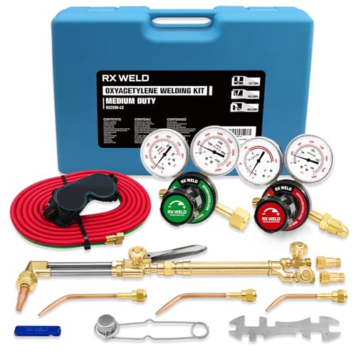 RX Weld Sauerstoff- & Acetylen-Regler Set – CGA540 & CGA510, Für Schweiß- & Schneidbrenner