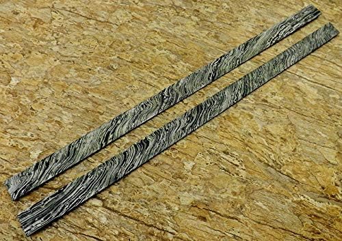 Hand Forged Damascus Steel 2 BILLETS BAR Knife Making Supplies 27" DF45