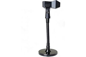 Microphone Holder Desktop Stand Flexible Gooseneck 6 Inch for Podium With Universal Clip, Black, 100mm Heavy Base Stand