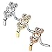 BodyJ4You 3PC Nose Ring L-Shape Bend Stud 20G CZ Surgical Steel Nostril Screw Women Piercing Jewelry