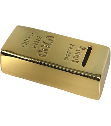 Amazon.com: Gold Bar Bank Coin Saving Money Ceramic Novelty Gift