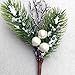 YSBER Christmas Berry Picks Artificial Glittered Berries Stems Decorations Great Addition to Any Christmas Decor, Crafts, Wreath, Garland or Tree (10PCS)