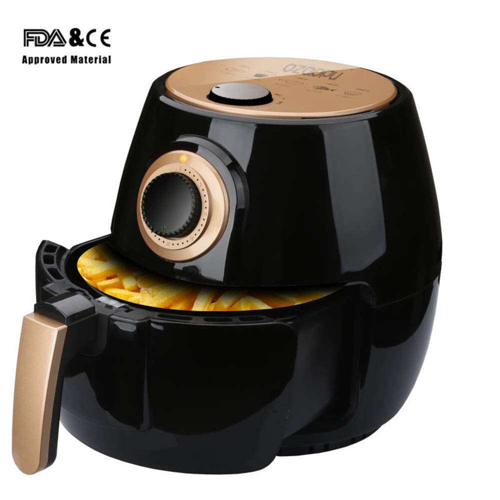 Zqword Freidora Eléctrica 4.5L, 1200W, Barbacoa, Oro Negro, Cocina Casera: Amazon.es