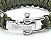 GECKO EQUIPMENT Army Green Paracord Survival Bracelet with Adjustable Stainless Steel D Shackle - Suitable for 7
