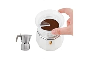 watchget Moka Pot Dosing Funnel, Stovetop Espresso Coffee Maker Distribution Tool Italian Coffee Maker Dosing Ring For Moka Express 6 Cups, Transparent