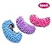 Lemostaar Dust Mop Shoes Slippers - Sweeping Slippers, Microfiber Mop Heads Cover, Soft Multi Purpose Dust Mop Socks Washable & Reusable – 3 Pairs with Free 2 Absorbent Cleaning Towels