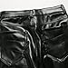 Moonwalk Men's Faux PU Leather Skinny Slim Fit Straight Leg Metallic Biker Pants Black