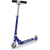 Micro Kickboard Sprite 2-Wheel Foldable LED Scooter, Ages 6+, Up to 220lbs | Compact Foldable Design, Adjustable T-Bar, Motion-Activated LED PU Wheels, Rear Brake, Swiss-Engineered.