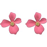 Solighter Baked Paint Flower Stud Earrings for Women Irregular Petal Earrings Small Floral Earrings Jewelry Accessories