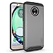 TUDIA DualShield Designed for Motorola Moto G6 Phone Case, [Merge] Shockproof Heavy Duty Military Grade Dual Layer Hard Slim Protective Case Cover - Metallic Slate