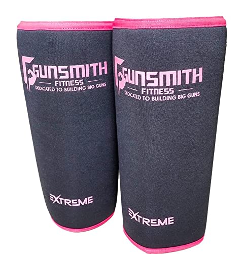 Gunsmith Fitness 7mm Knee Sleeves Weight Lifting for Men and Women – 1 Pair Neoprene Gym Knee Support for Powerlifting, Weightlifting, Squats & Releases Post Workout Pain and Discomfort
